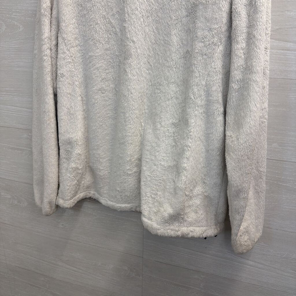 The North Face Grey Fuzzy Soft Fleece Zip Up Jacket Large