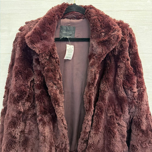 Sanctuary Burgundy Faux Fur Jacket Medium