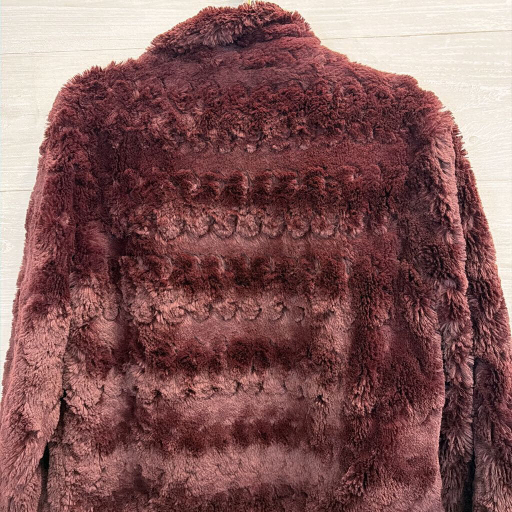 Sanctuary Burgundy Faux Fur Jacket Medium
