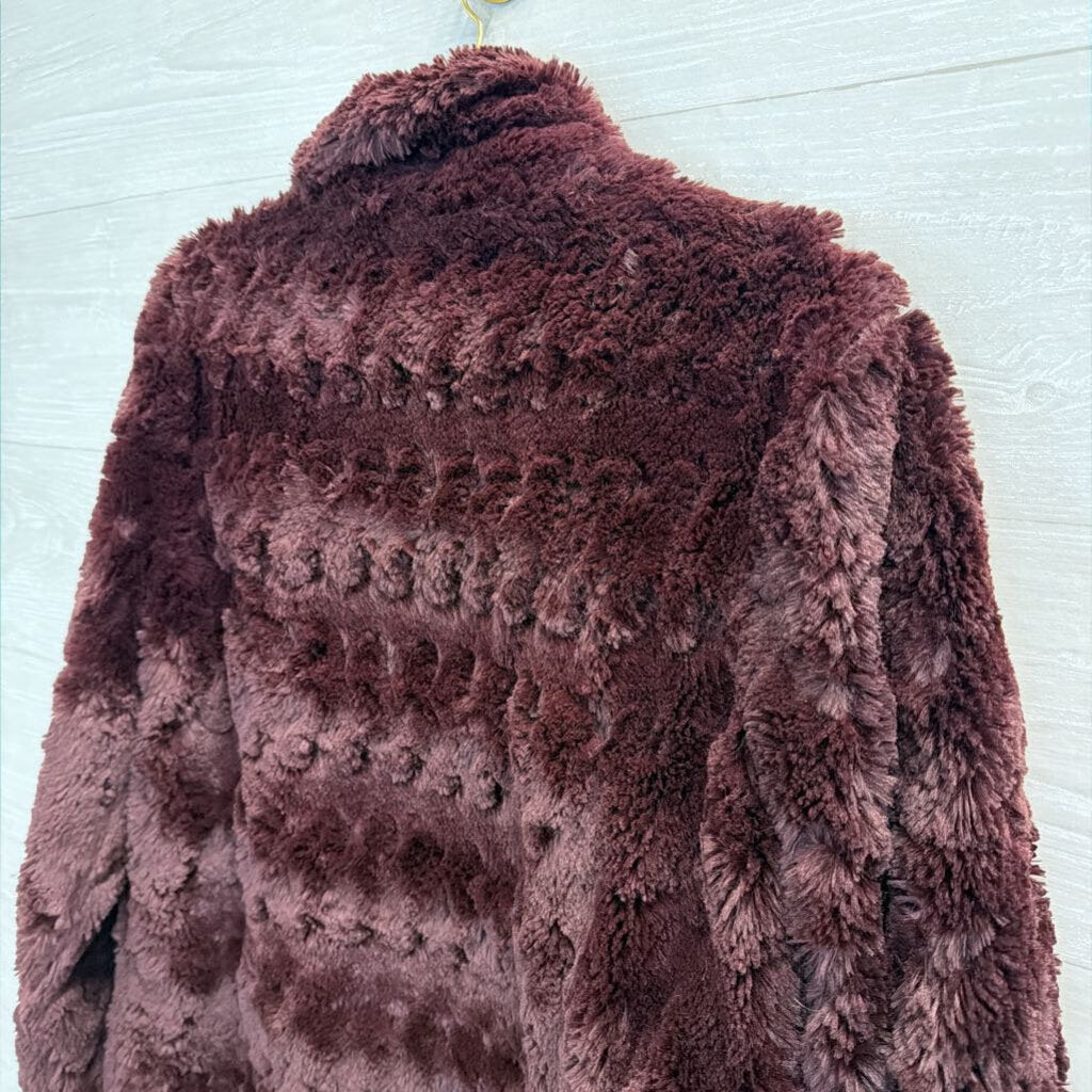 Sanctuary Burgundy Faux Fur Jacket Medium