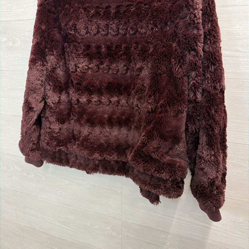 Sanctuary Burgundy Faux Fur Jacket Medium
