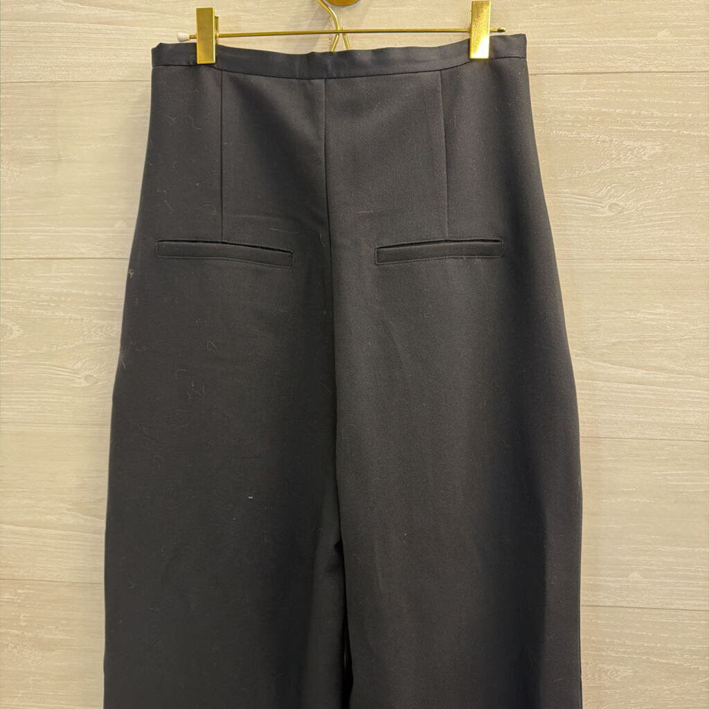Anthropologie Black High Waisted Bow Waist Wide Leg Trouser Pants 6