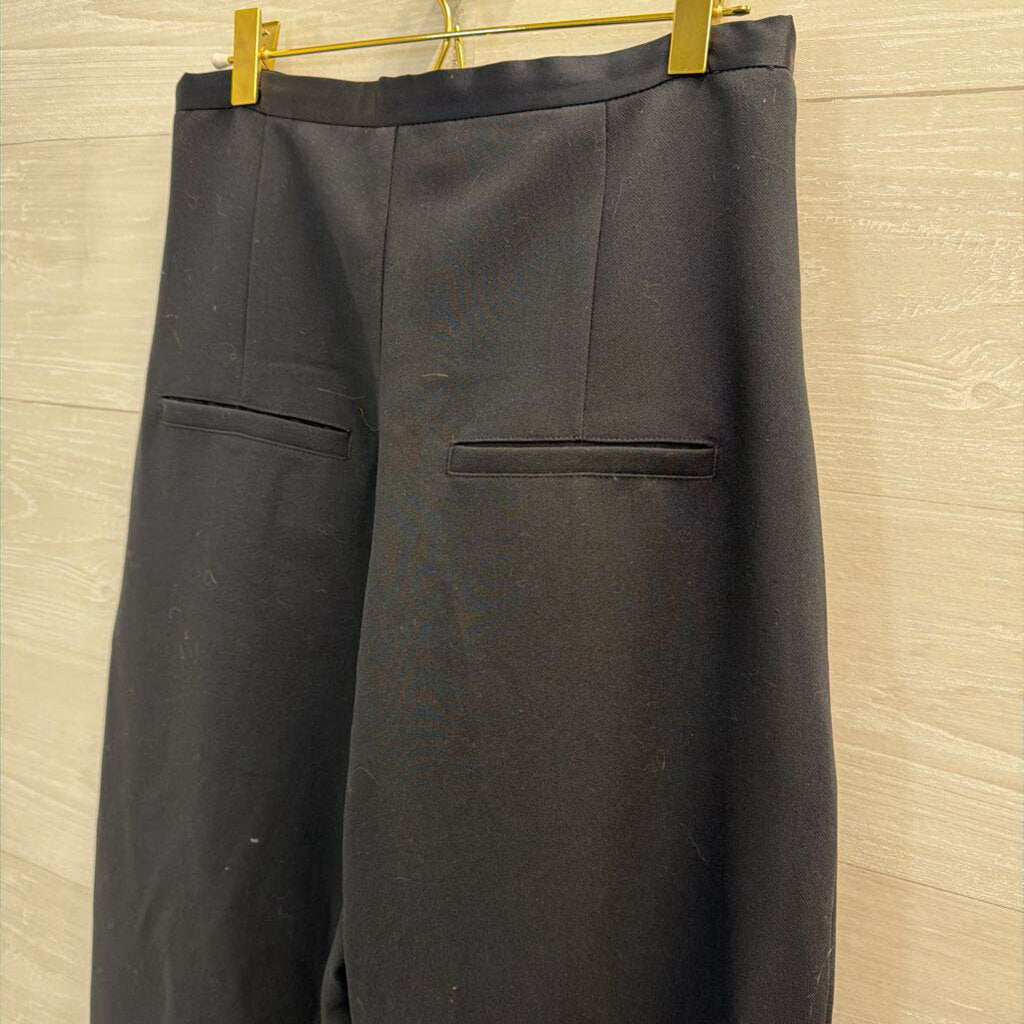 Anthropologie Black High Waisted Bow Waist Wide Leg Trouser Pants 6