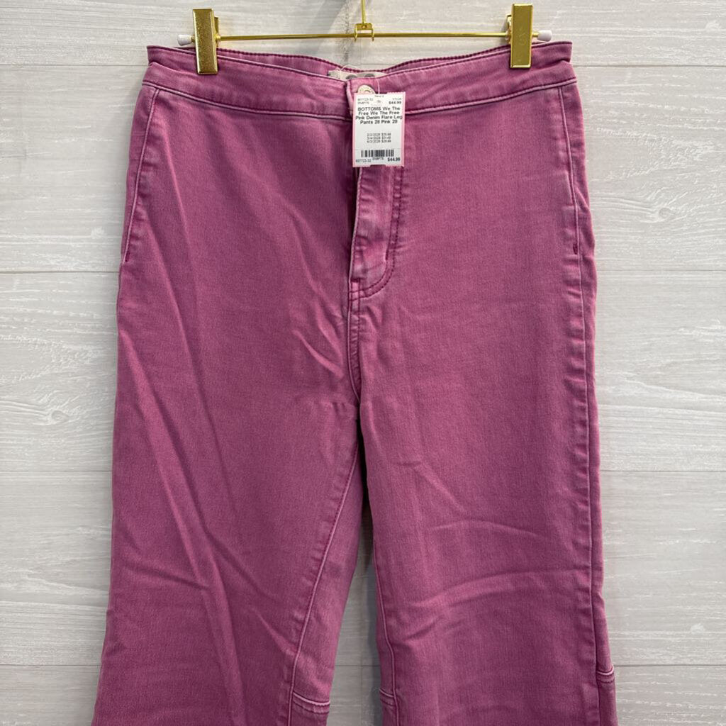 We The Free Pink Denim Flare Leg Pants 28