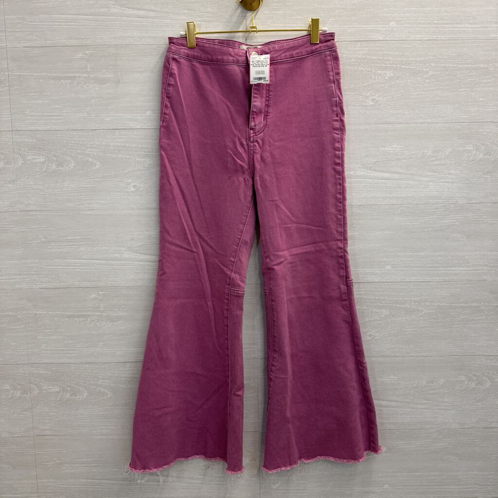 We The Free Pink Denim Flare Leg Pants 28