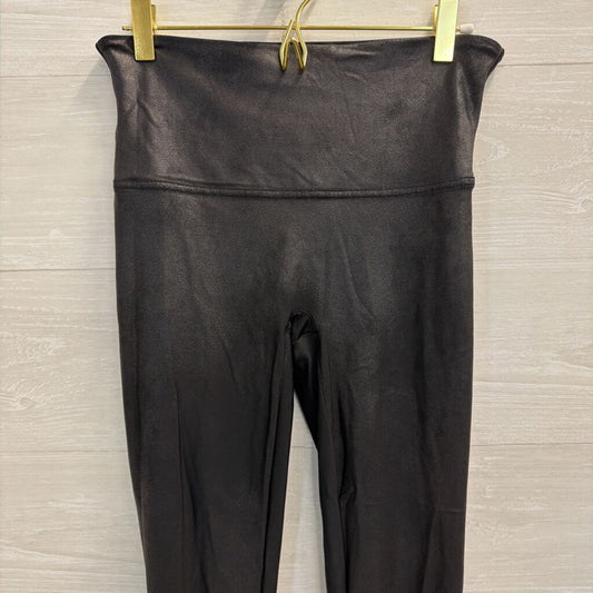 Spanx Black Faux Leather Leggings Large