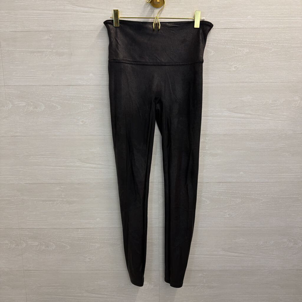 Spanx Black Faux Leather Leggings Large