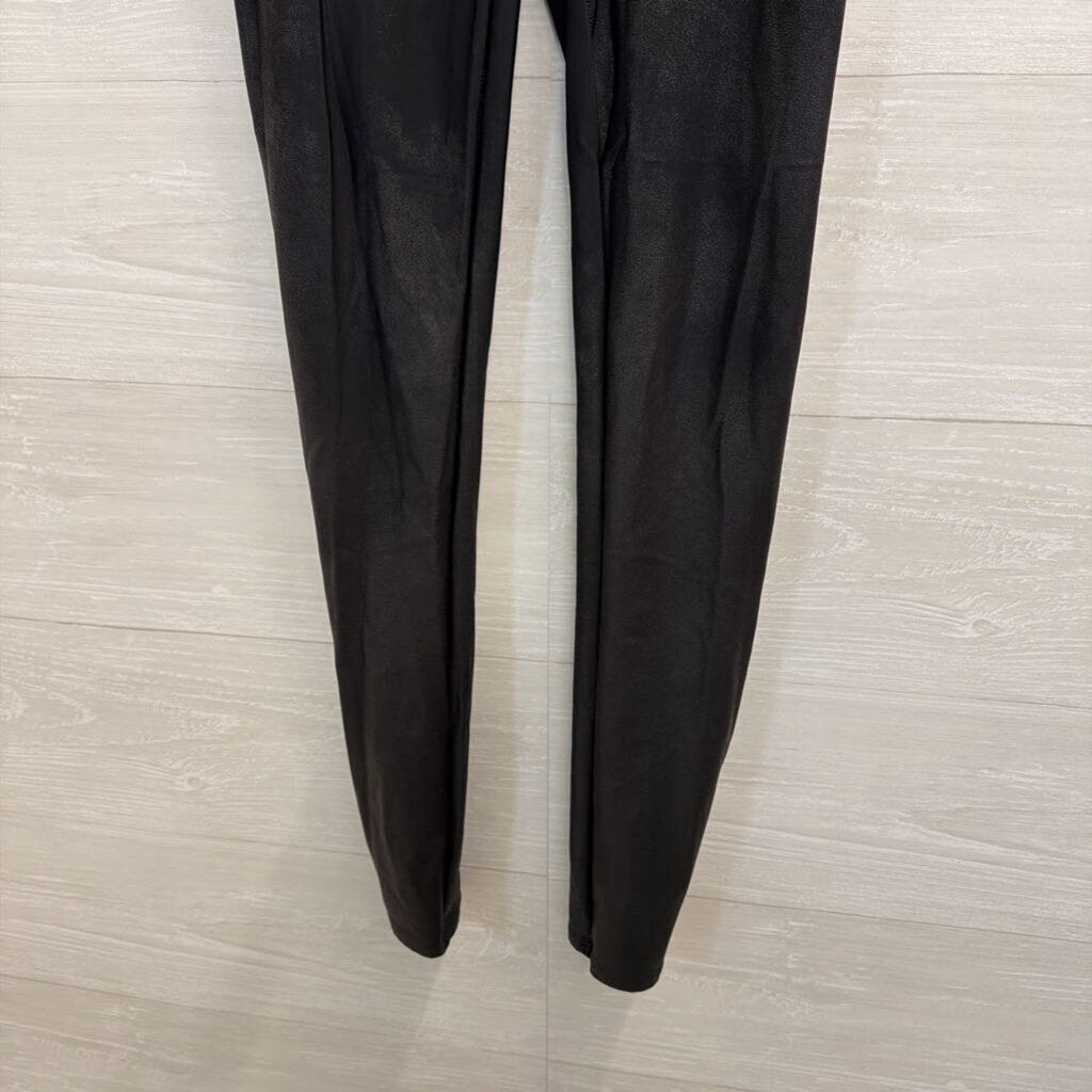 Spanx Black Faux Leather Leggings Large