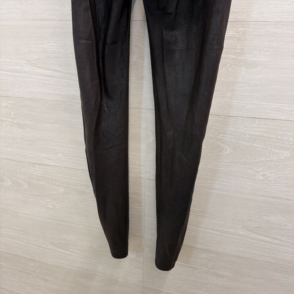 Spanx Black Faux Leather Leggings Large