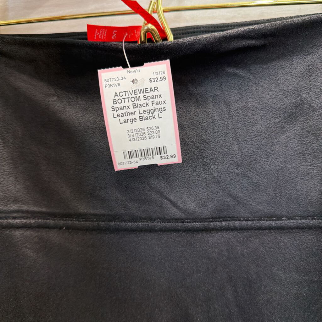 Spanx Black Faux Leather Leggings Large