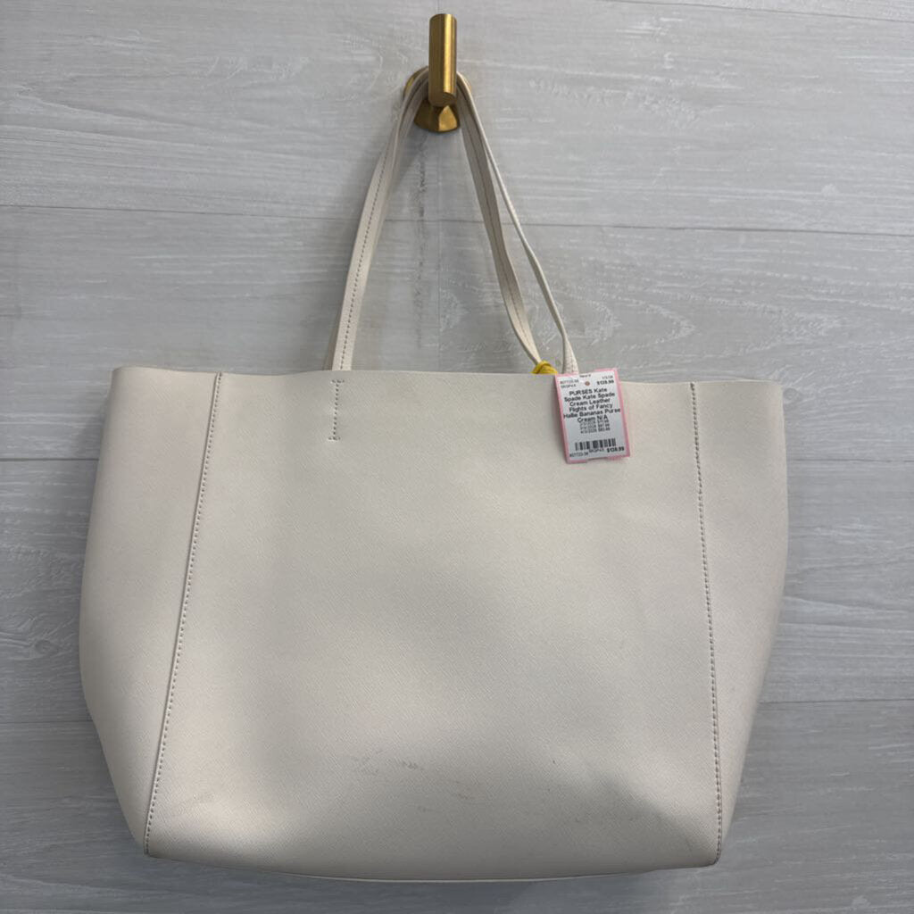 Kate Spade Cream Leather Flights of Fancy Hallie Bananas Purse