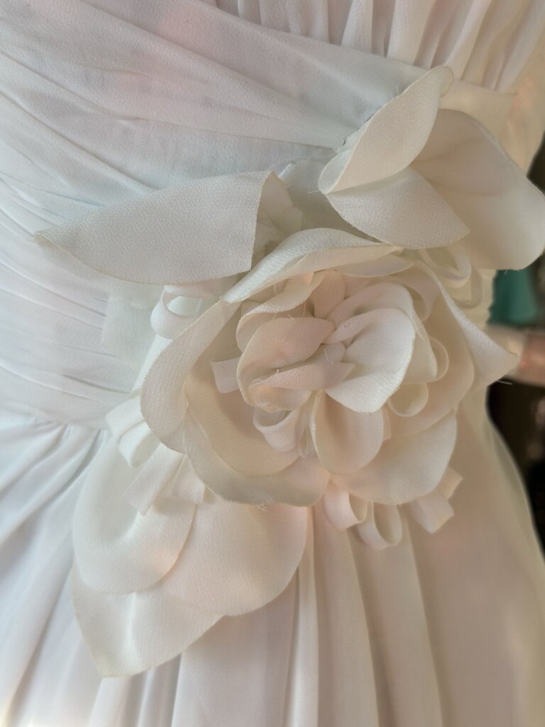 Andrew Adela Ivory Strapless Chiffon Bridal Gown 6