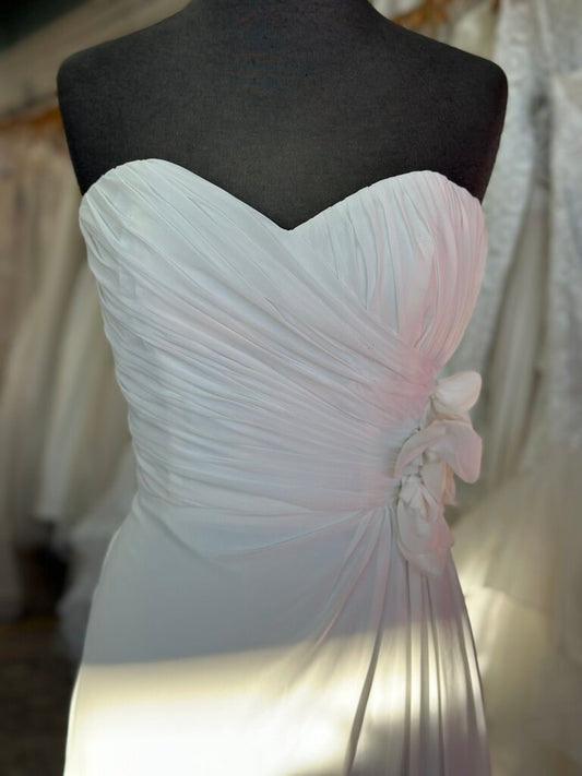 Andrew Adela Ivory Strapless Chiffon Bridal Gown 6