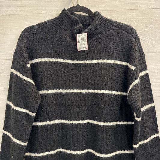 Ann Taylor Black/ White Striped Knit Turtleneck Sweater Medium