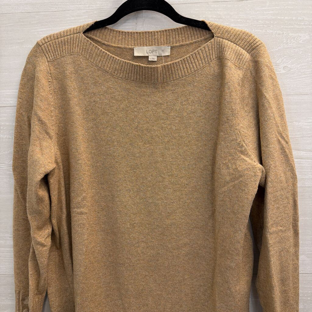 Loft Soft Brown Long Sleeve Sweater Top Large