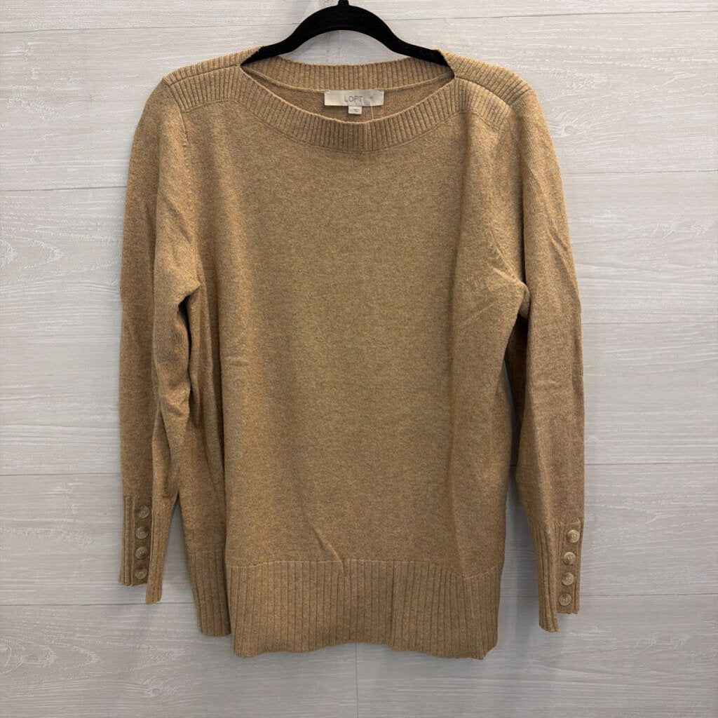 Loft Soft Brown Long Sleeve Sweater Top Large
