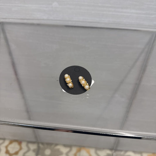 Triple Row Pearl Earrings