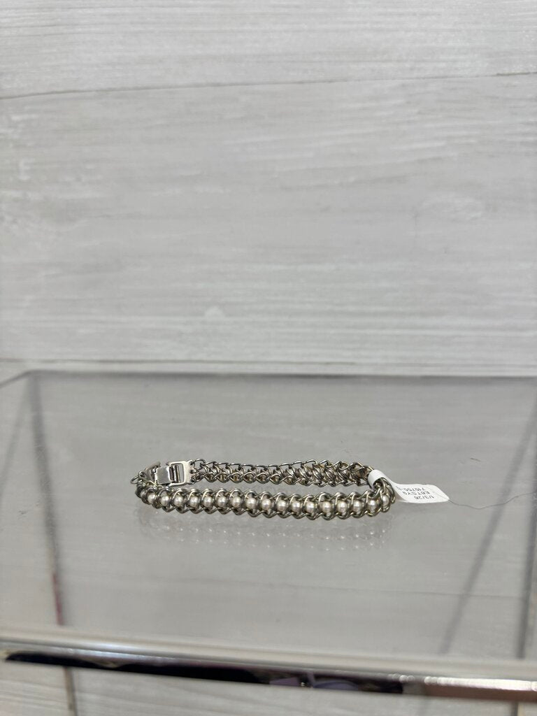 Silver and Pearl Clasp Bracelet