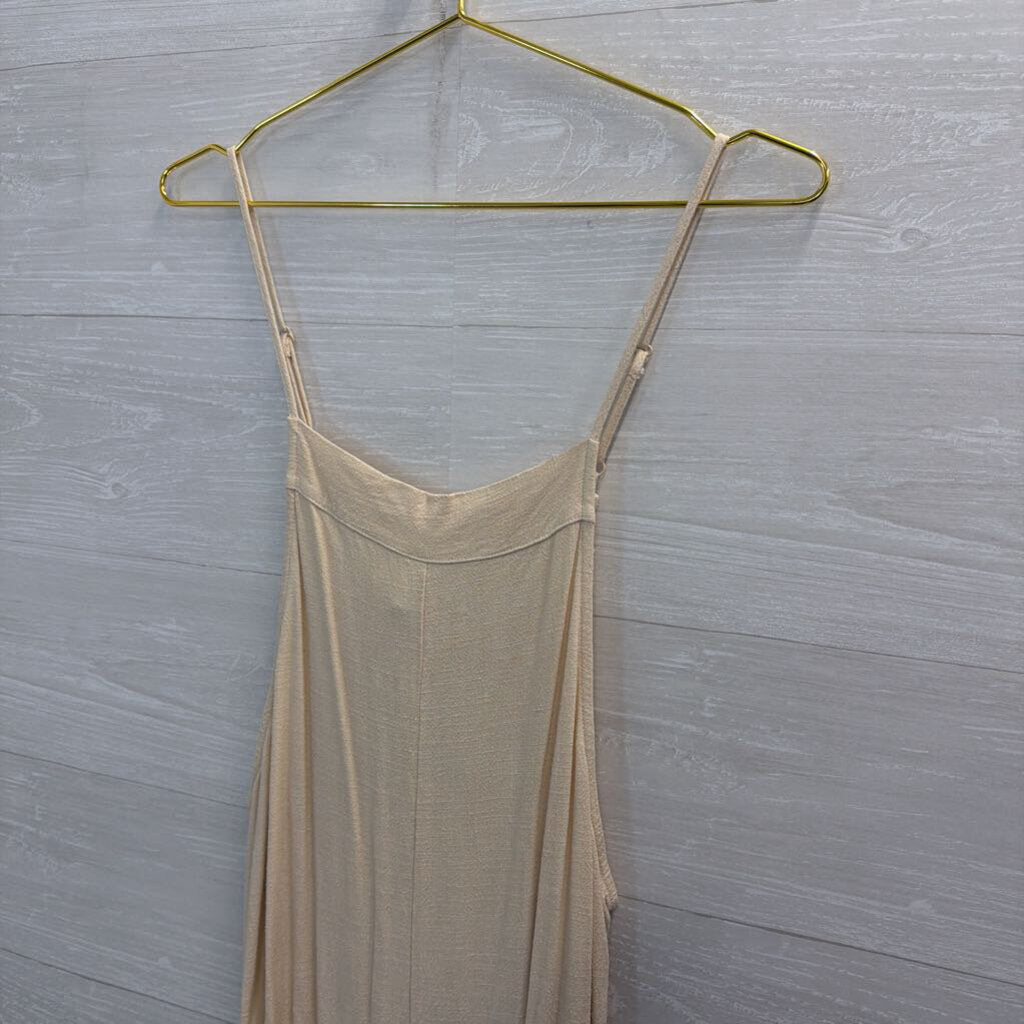 Carly Jean Cream Wide Leg Jumpsuit Medium