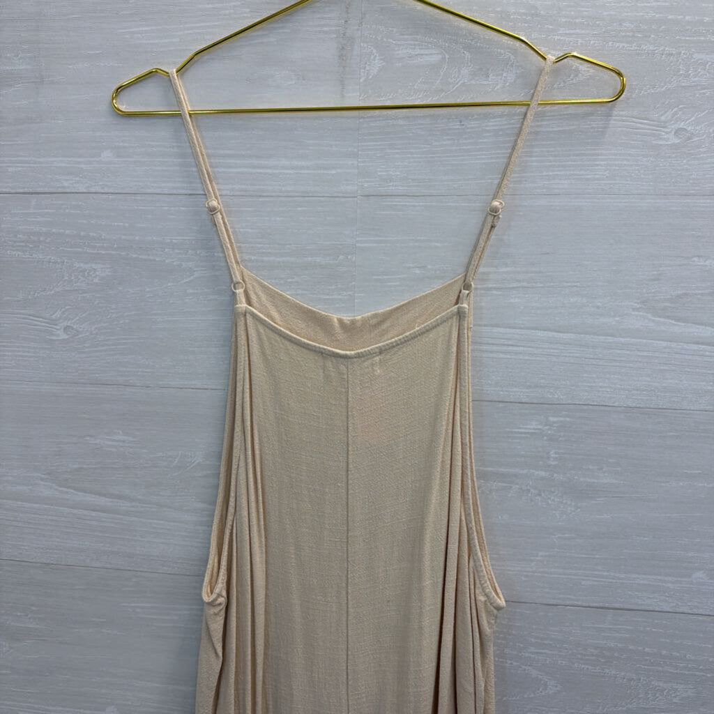 Carly Jean Cream Wide Leg Jumpsuit Medium