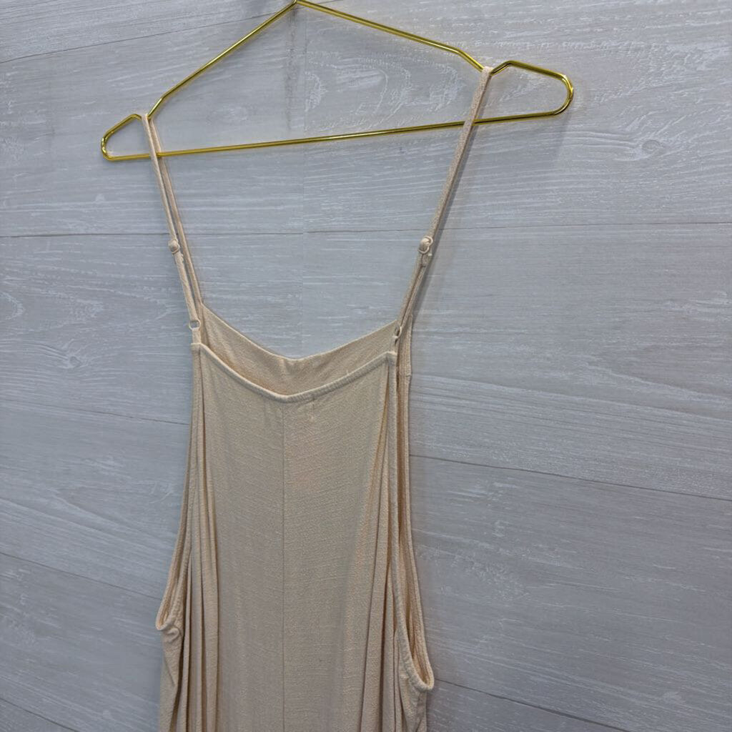 Carly Jean Cream Wide Leg Jumpsuit Medium