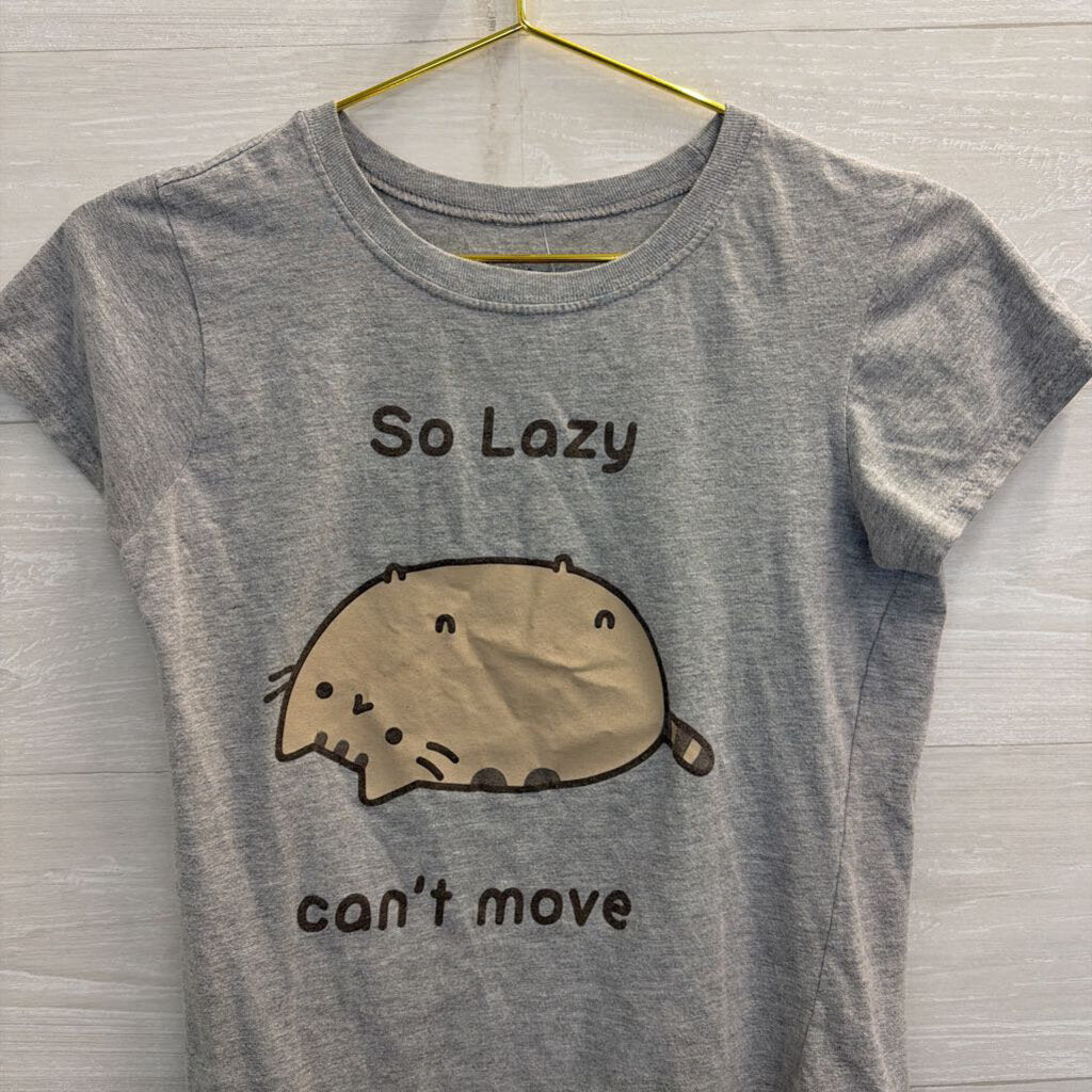 Pusheen Grey So Lazy Short Sleeve Graphic Tee Small