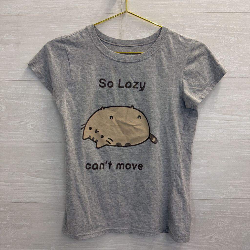 Pusheen Grey So Lazy Short Sleeve Graphic Tee Small