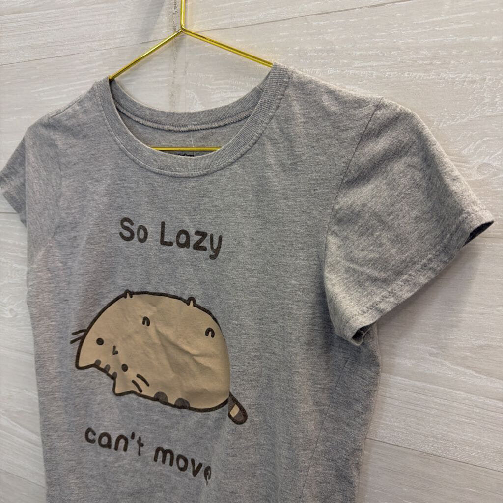 Pusheen Grey So Lazy Short Sleeve Graphic Tee Small