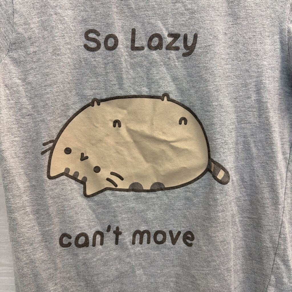 Pusheen Grey So Lazy Short Sleeve Graphic Tee Small