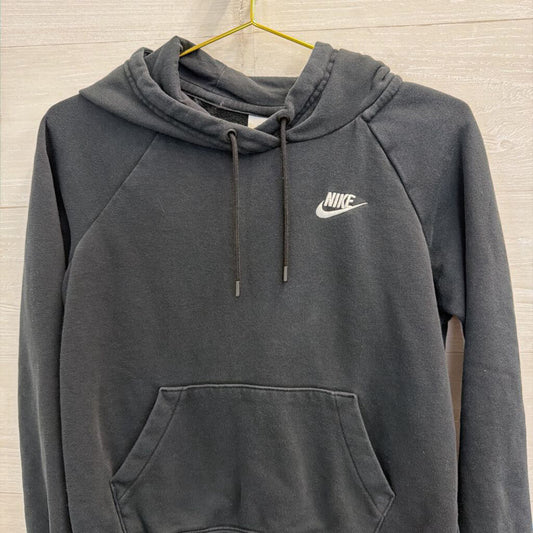 Nike Black Cropped Logo Hoodie Small