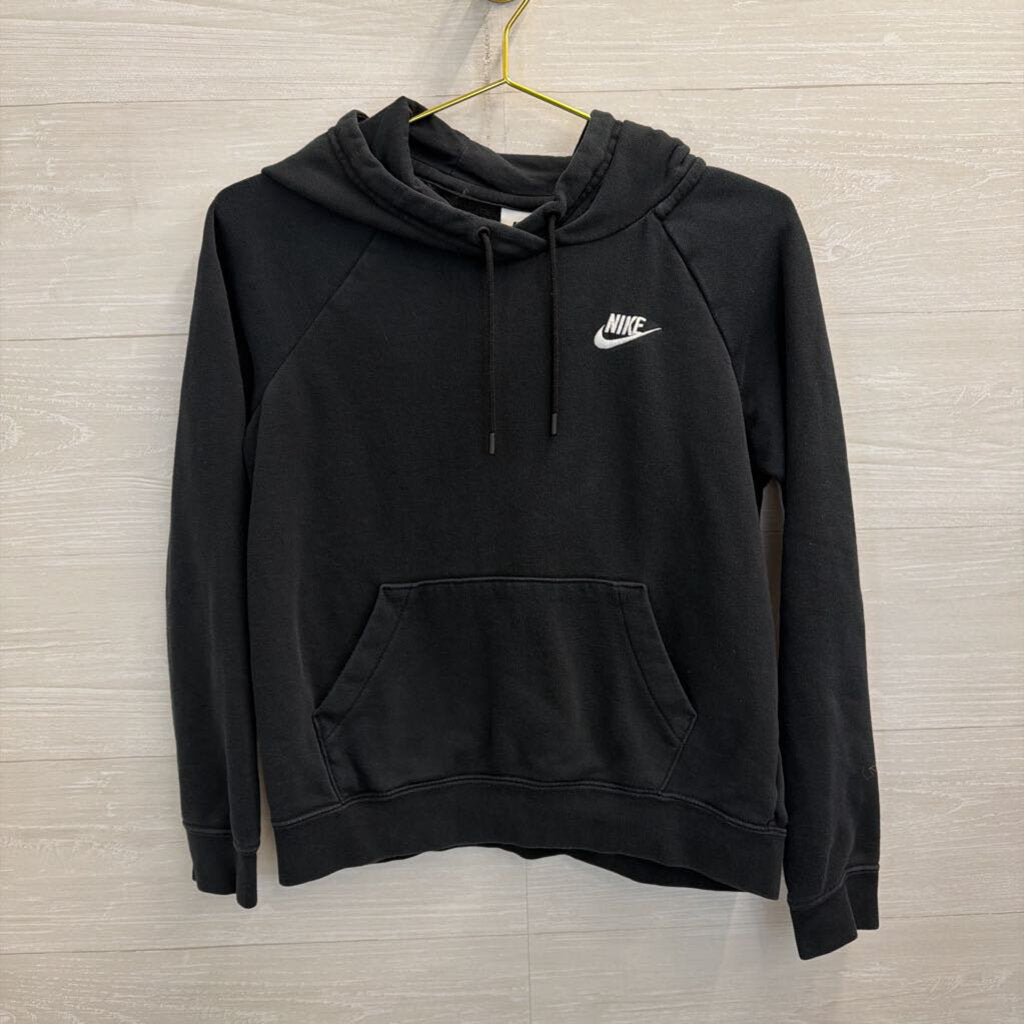 Nike Black Cropped Logo Hoodie Small