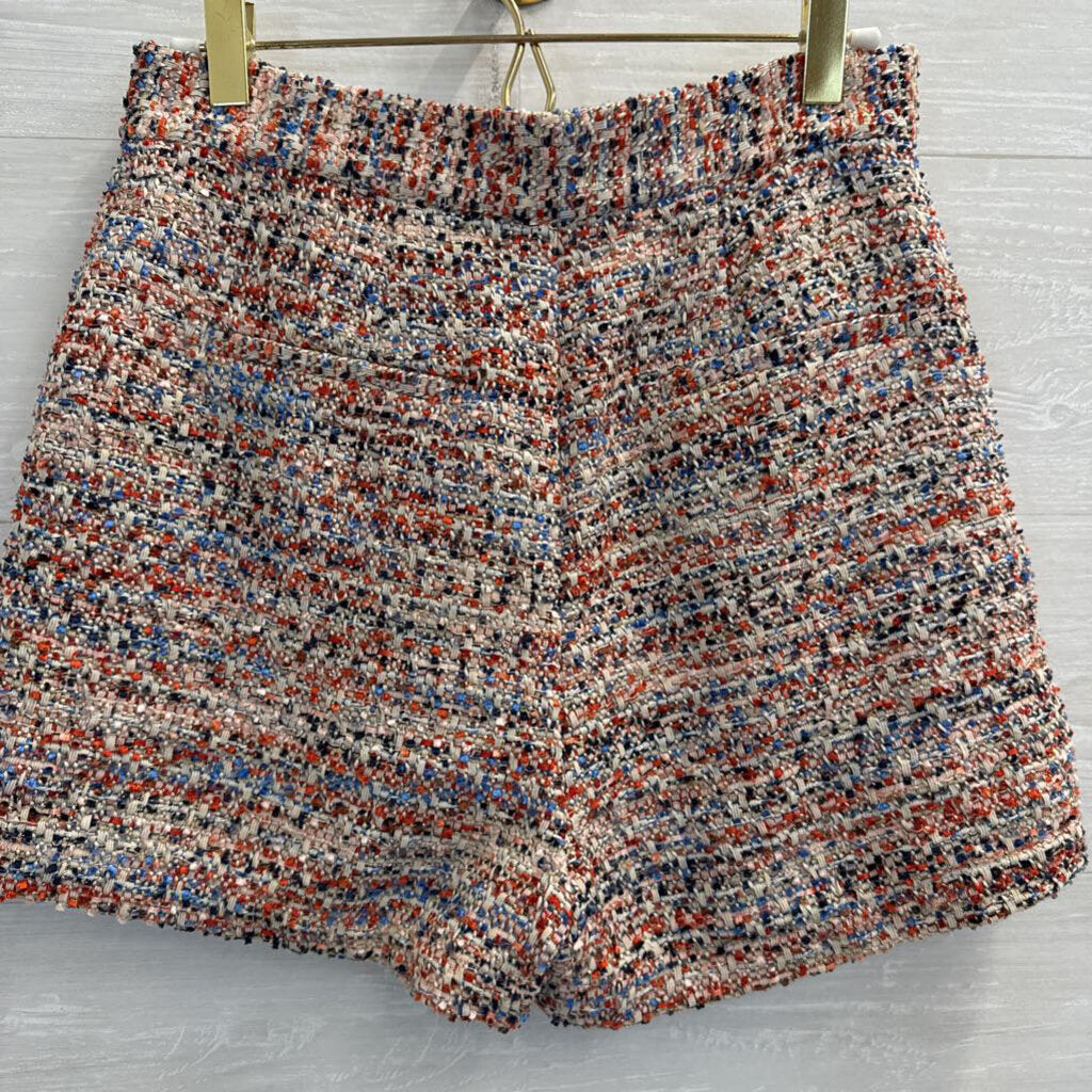 Juicy Couture Black Label White/ Multi Tweed Shorts 6