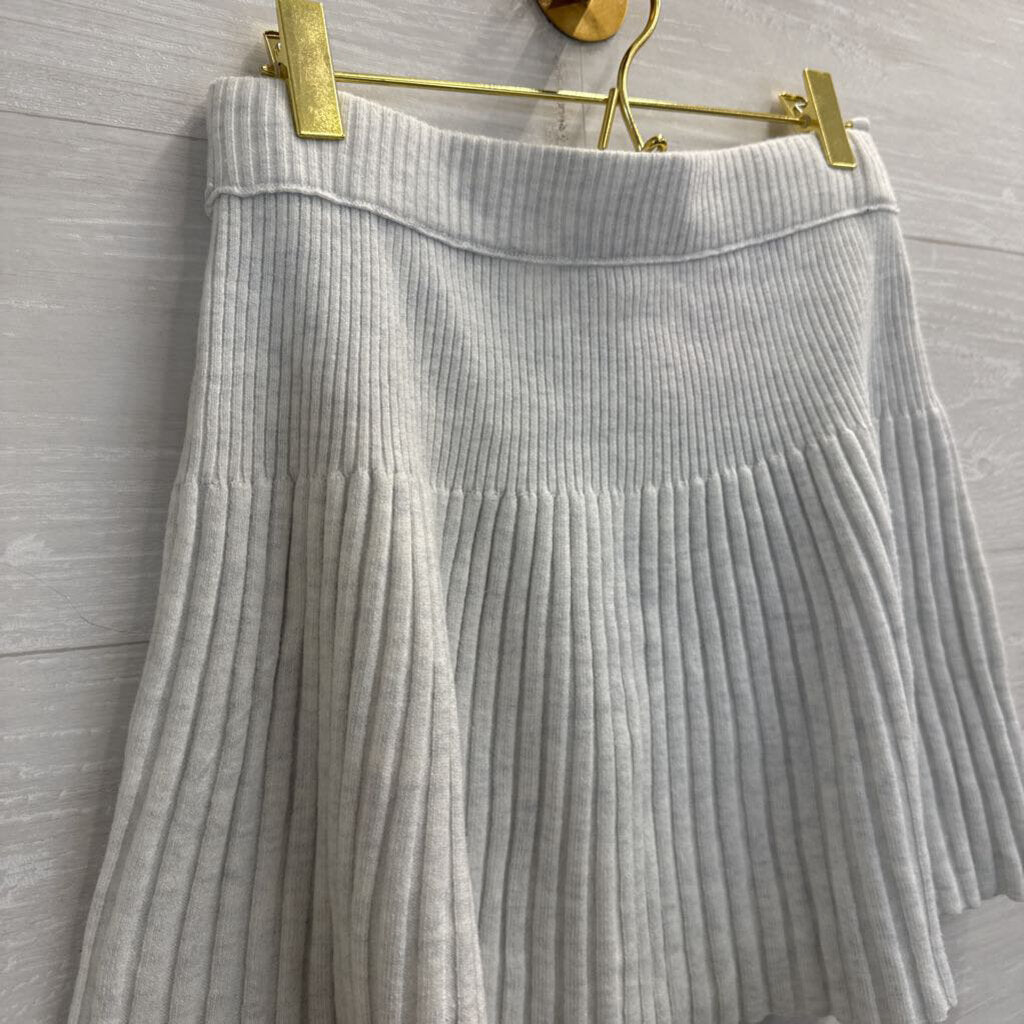 Aerie Grey Knit Ribbed Mini Skirt Small