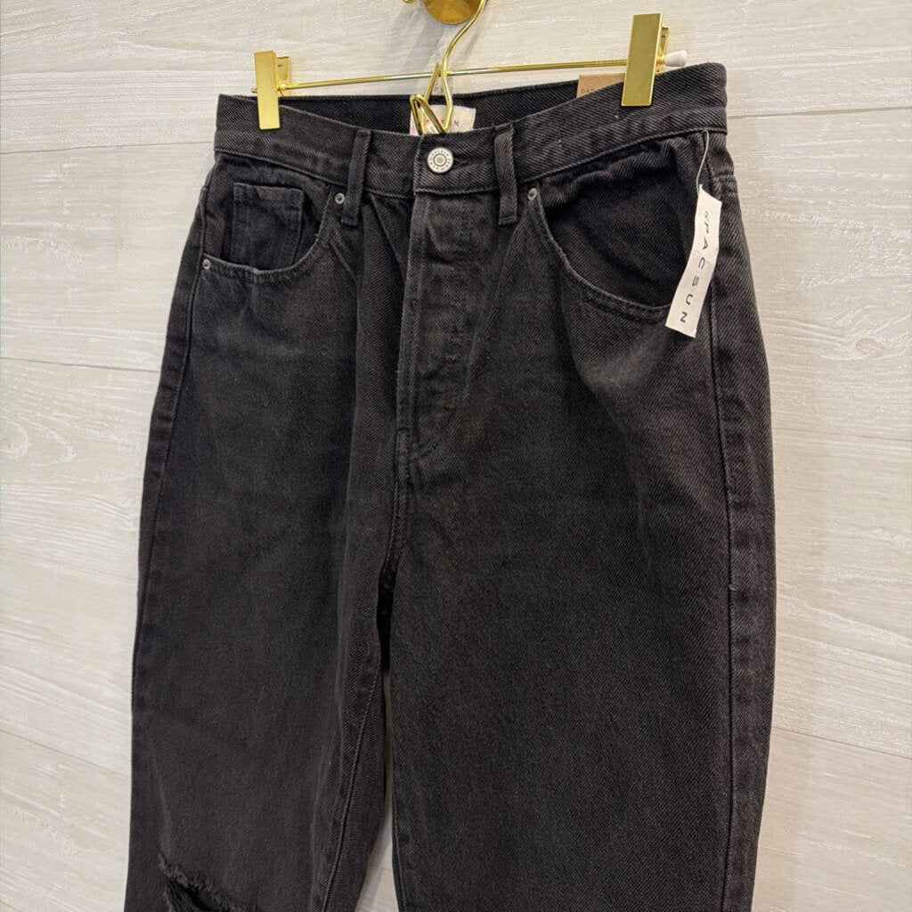 PacSun Black Distressed Denim Dad Jeans 27