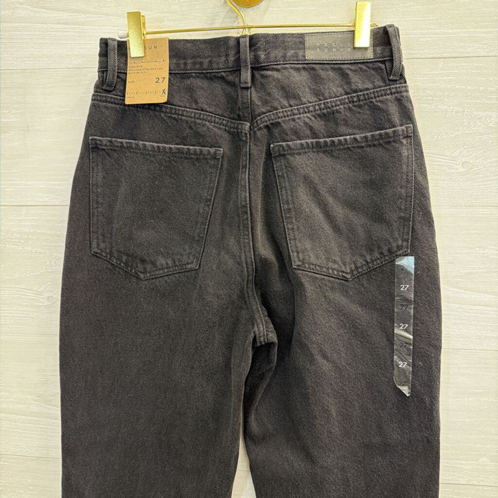 PacSun Black Distressed Denim Dad Jeans 27