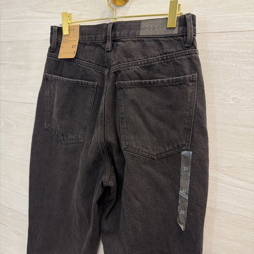 PacSun Black Distressed Denim Dad Jeans 27