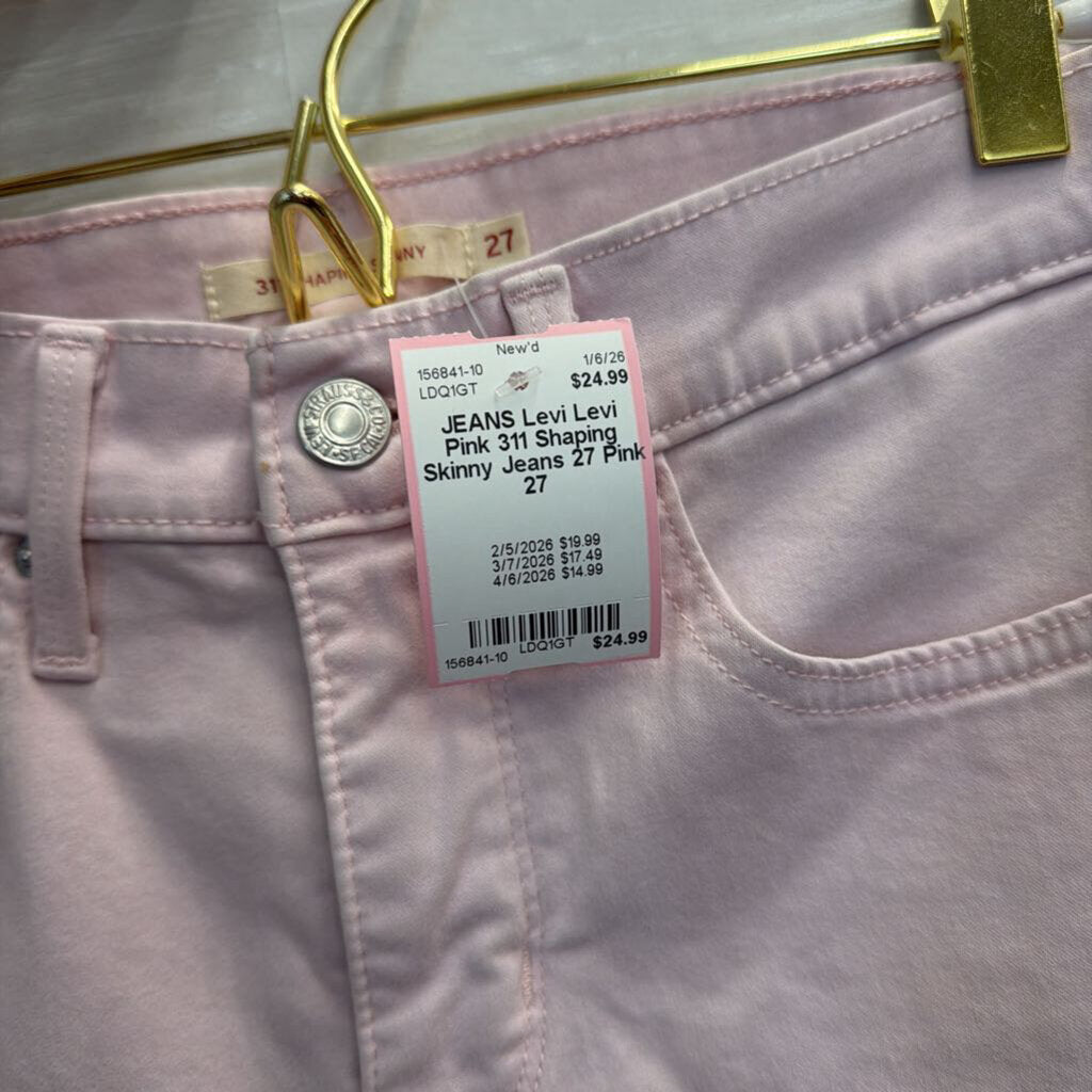 Levi Pink 311 Shaping Skinny Jeans 27