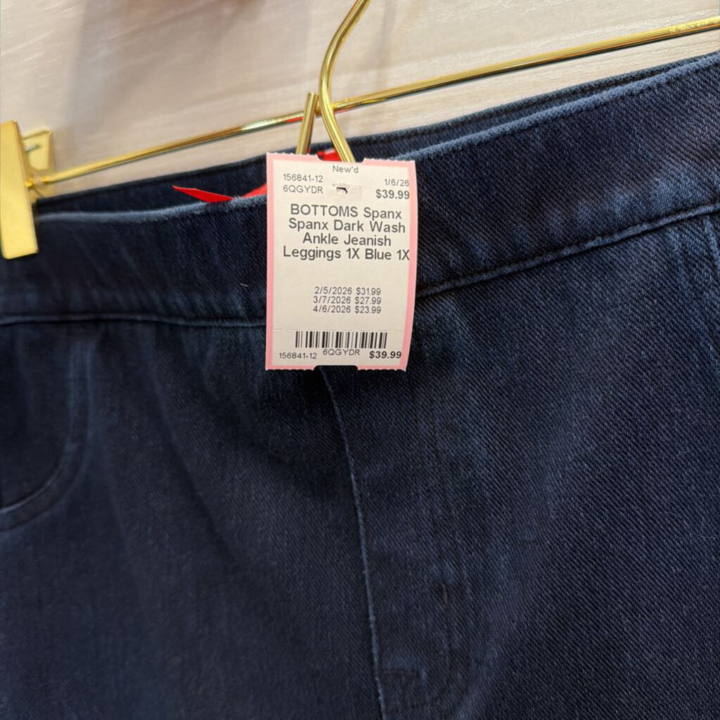Spanx Dark Wash Ankle Jeanish Leggings 1X