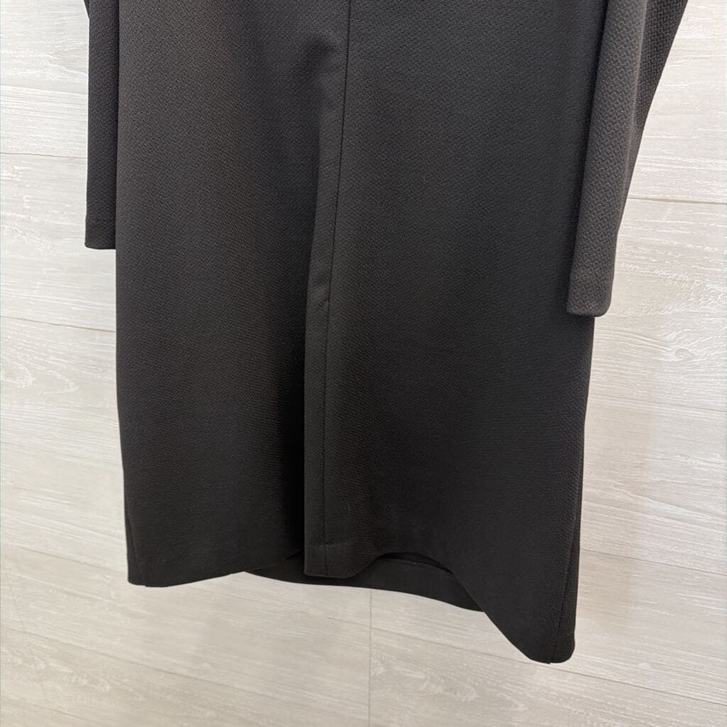 Trina Turk Black Textured Cold Shoulder Bow Detail Dress Large