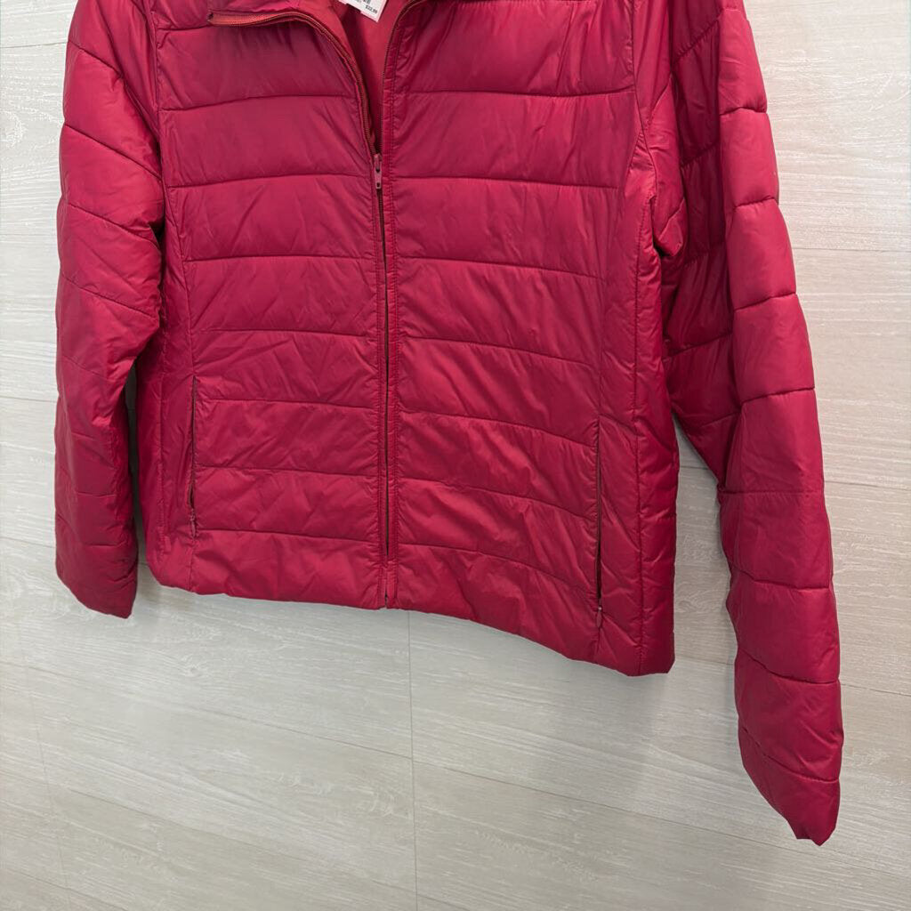 Loft Berry Pink Puffer Jacket Large
