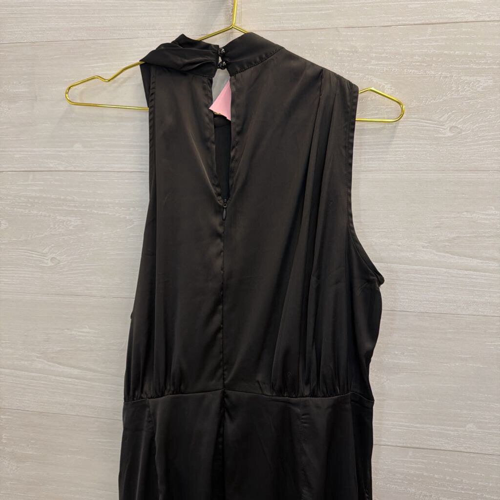 Zesica Black Silky High Neck Dress Extra Large