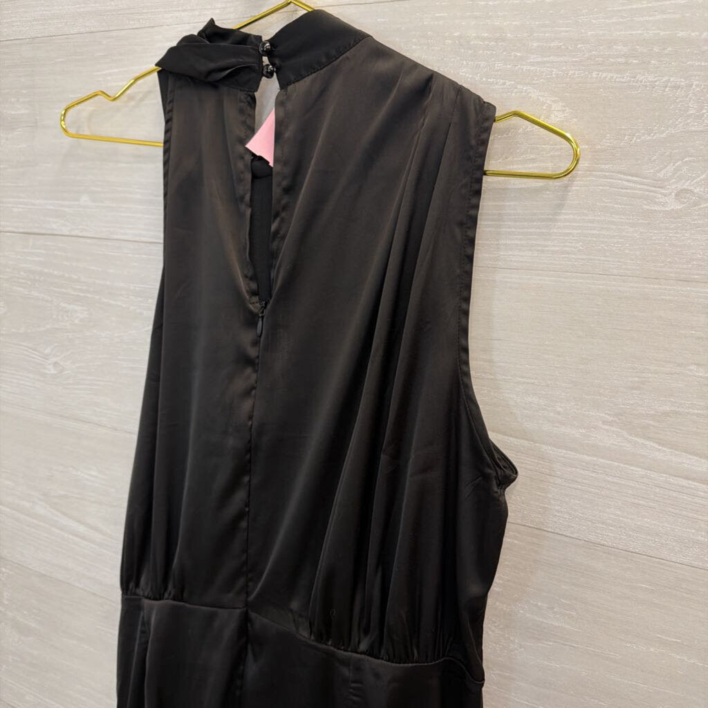 Zesica Black Silky High Neck Dress Extra Large