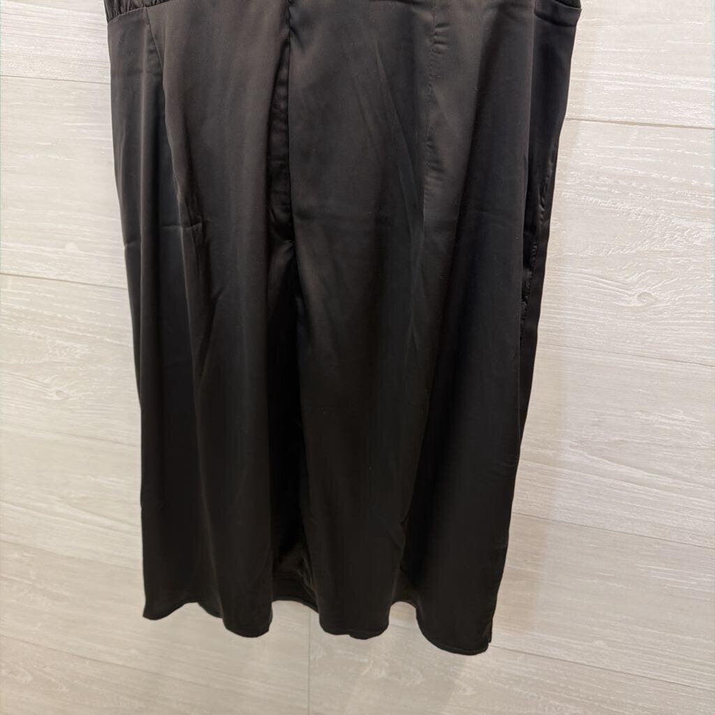 Zesica Black Silky High Neck Dress Extra Large