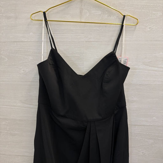 Lulus Black V Neck Ruched Side Dress Extra Large
