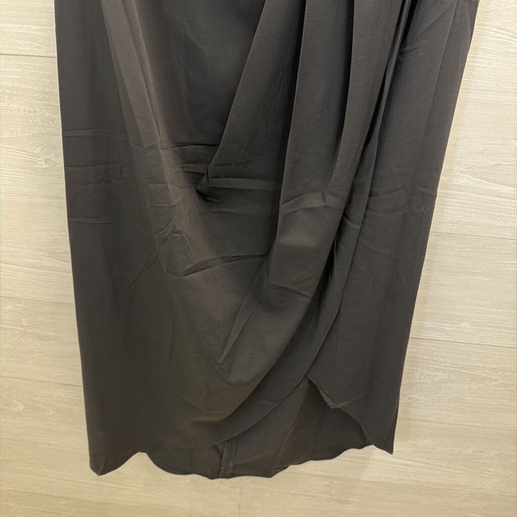 Lulus Black V Neck Ruched Side Dress Extra Large