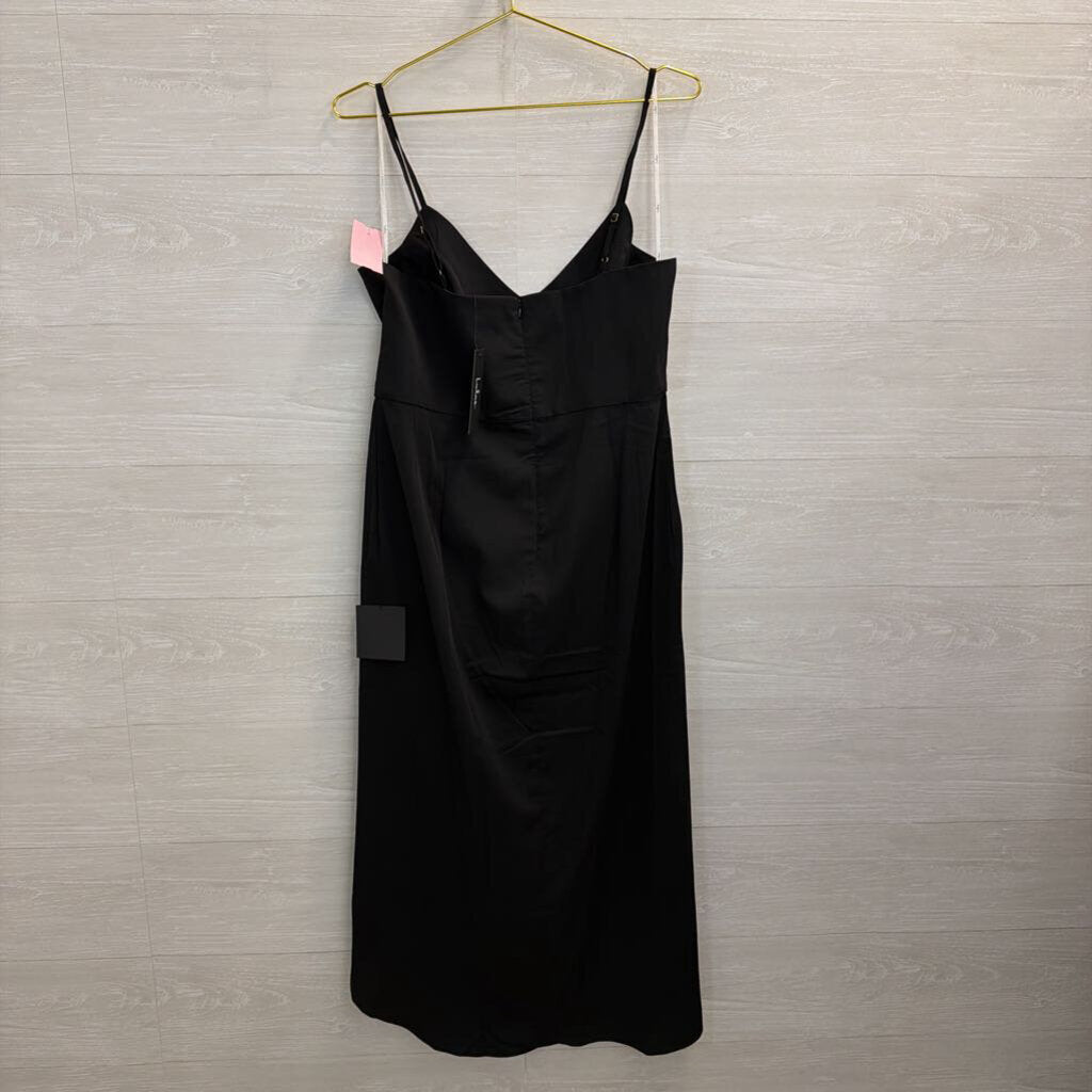 Lulus Black V Neck Ruched Side Dress Extra Large