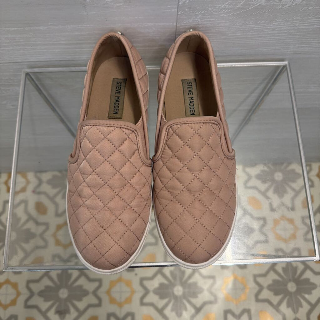 Steve Madden Pink Ecentrcq Quilted Slip On Sneakers 8.5