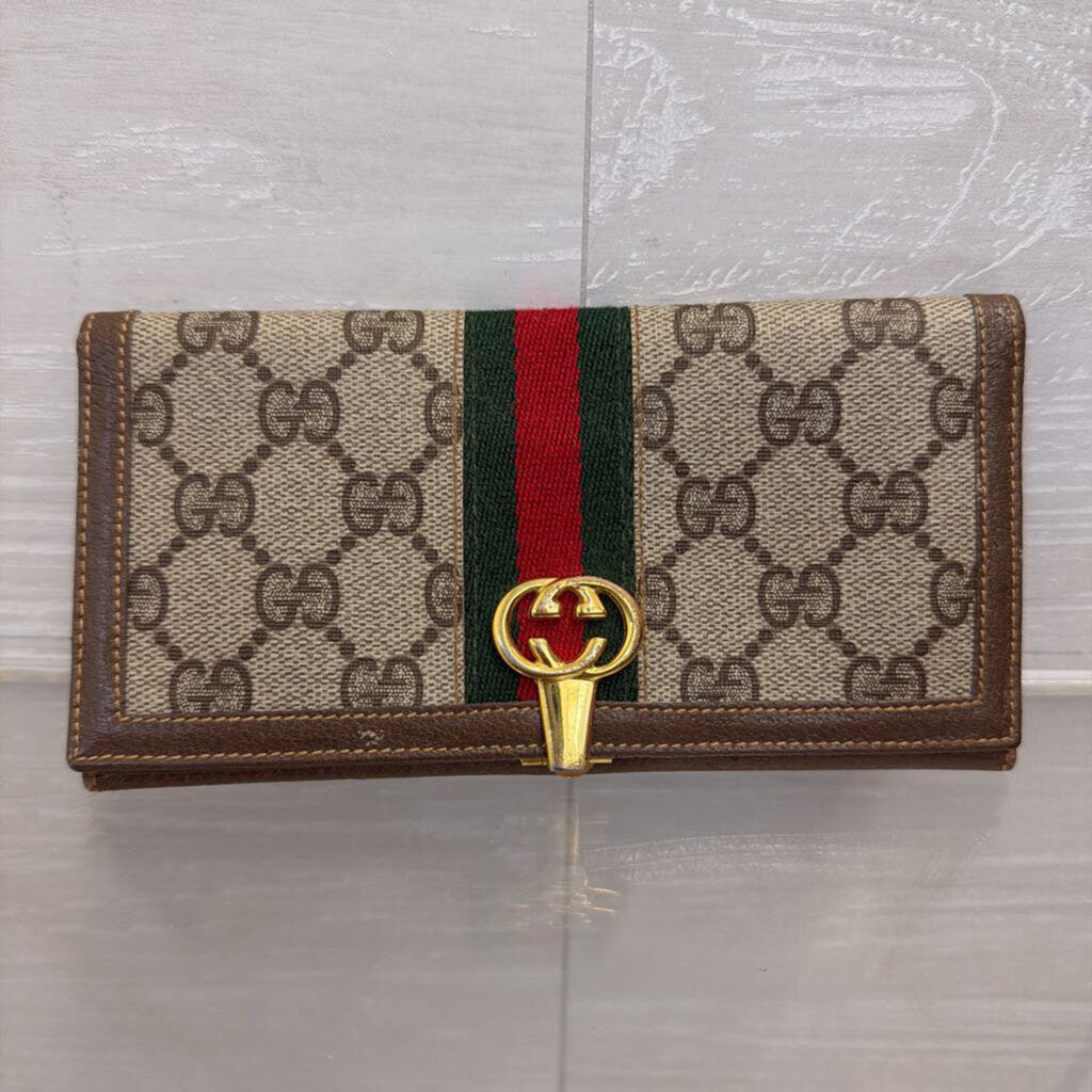 Vintage Gucci Ophidia Continental Wallet in GG Supreme Canvas