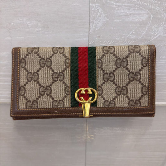 Vintage Gucci Ophidia Continental Wallet in GG Supreme Canvas