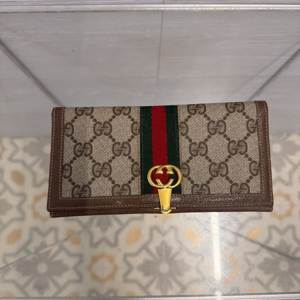 Vintage Gucci Ophidia Continental Wallet in GG Supreme Canvas